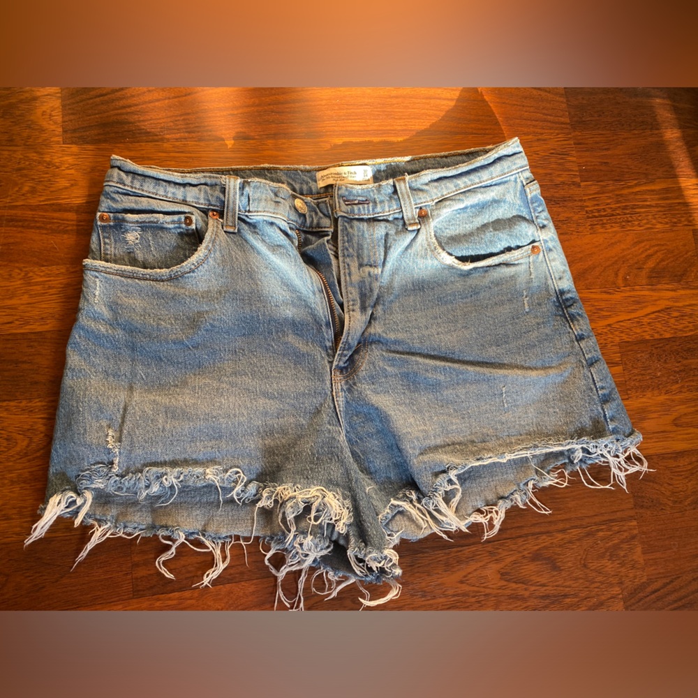 Abercrombie and Fitch Curve Love Cutoff Denim Shorts